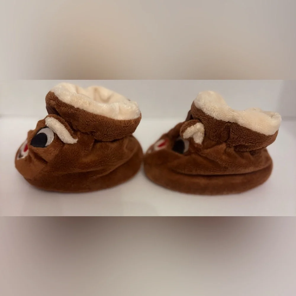 Rudolph The Red Nose Reindeer Infant Baby Unisex Booties Crib Shoes.